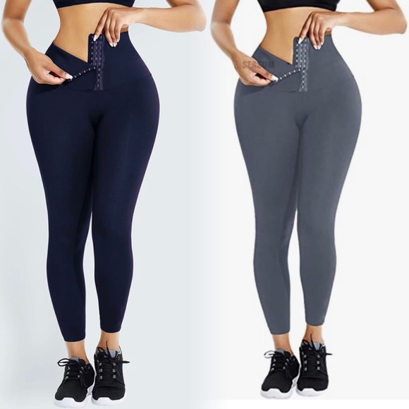 Corset Leggings (Navy Blue) - Shapewear - Picture 6 of 9